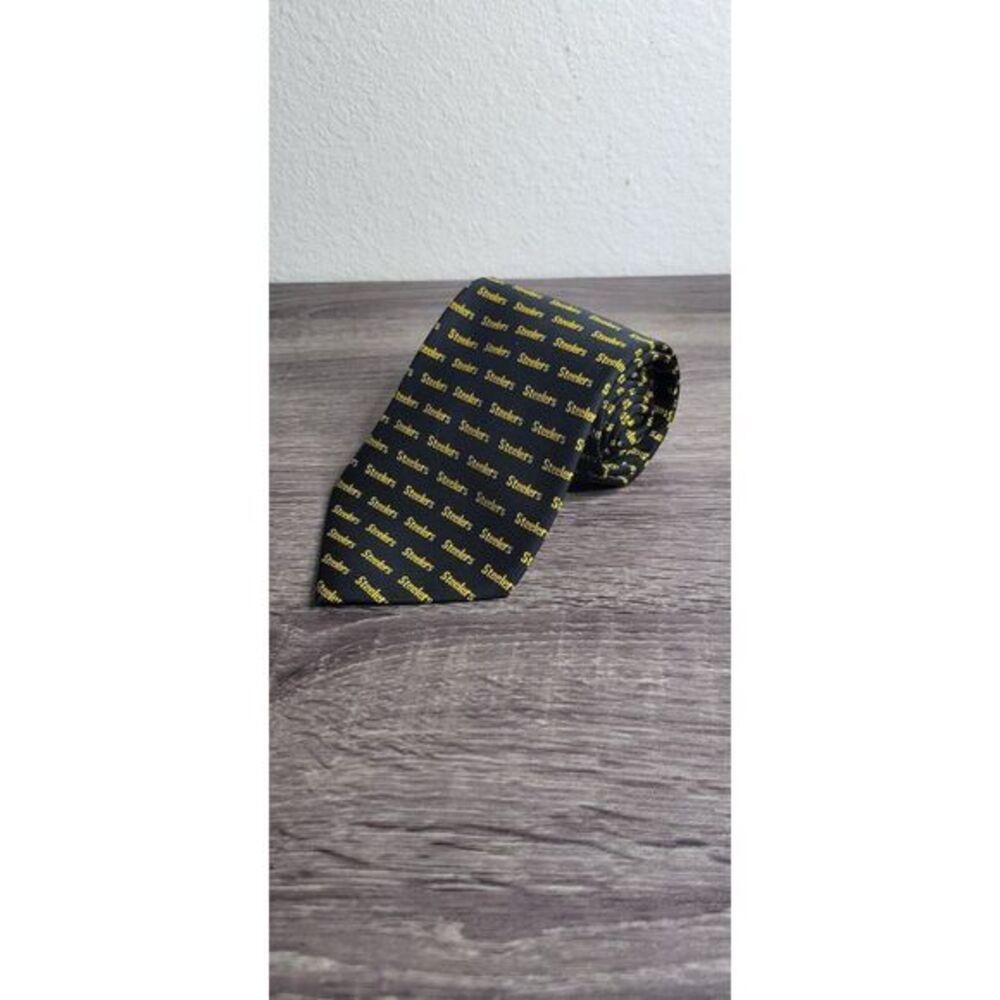 Vintage Pittsburgh Steelers Tie STEEL CURTAIN NFL Polyester Dry Clean Only.